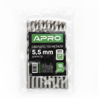 Свердло по металу P6M5 5,5мм Apro  (APRO)  10/