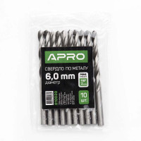 Свердло по металу P6M5 6,0мм Apro  (APRO)  10/