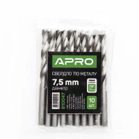 Свердло по металу P6M5 7,5мм Apro  (APRO)  10/