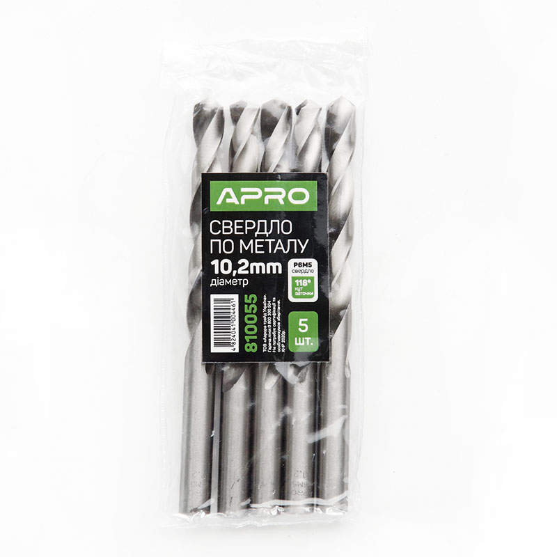 Свердло по металу P6M5 10,2мм Apro  (APRO)  5/