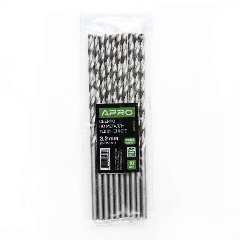 Свердло по металу Р6М5 подовжене 3,2мм Apro  (APRO)  10/