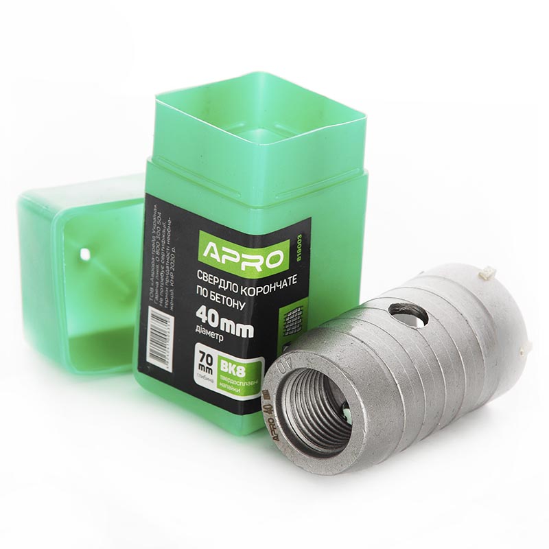 Свердло корончате по бетону 40мм APRO  (APRO)