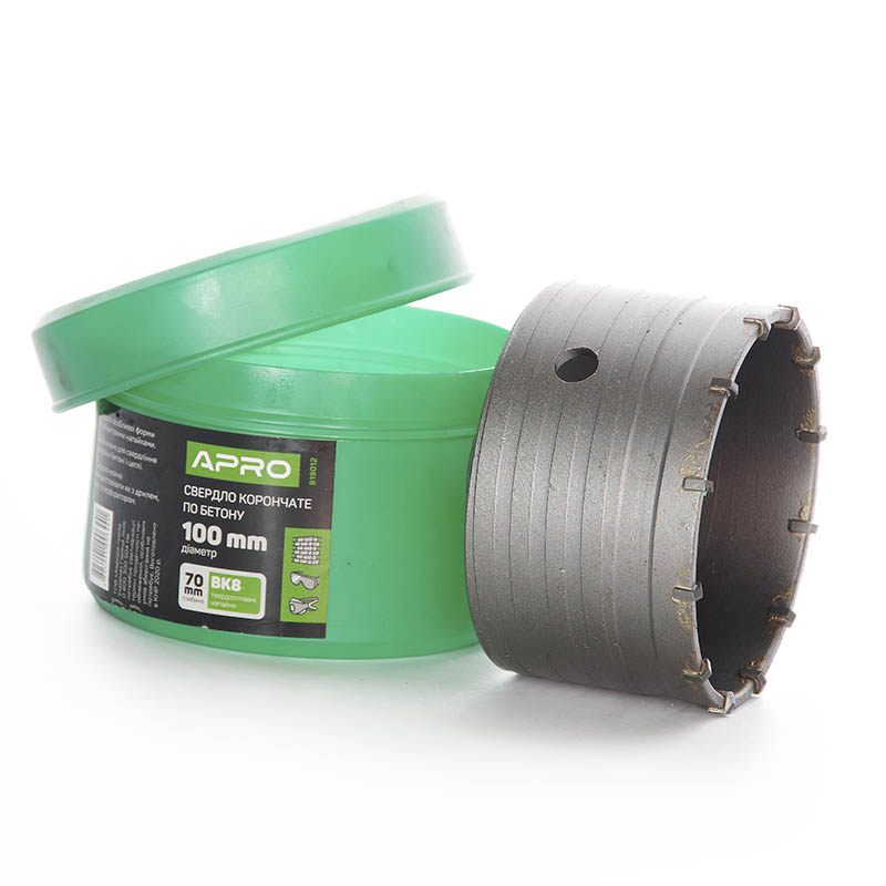 Свердло корончате по бетону 100мм APRO (APRO)