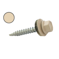 Саморіз з шест. гол. з шайб. EPDM 4,8*35 DIN 7504K RAL 1015 зі св. по дер. (пач. 50 шт.)