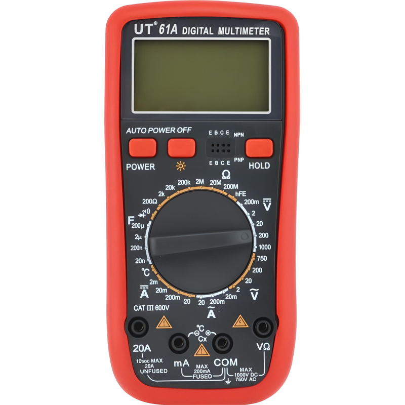 Тестер 61A UT, 315*91*89 мм, LCD , A, V, R, тест діодів, температура, зумер