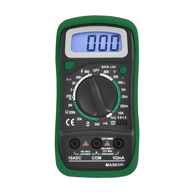 Тестер 830 L MAS, 140*70мм, LCD , A, V, R, тест діодів, температура, зумер, подсветка