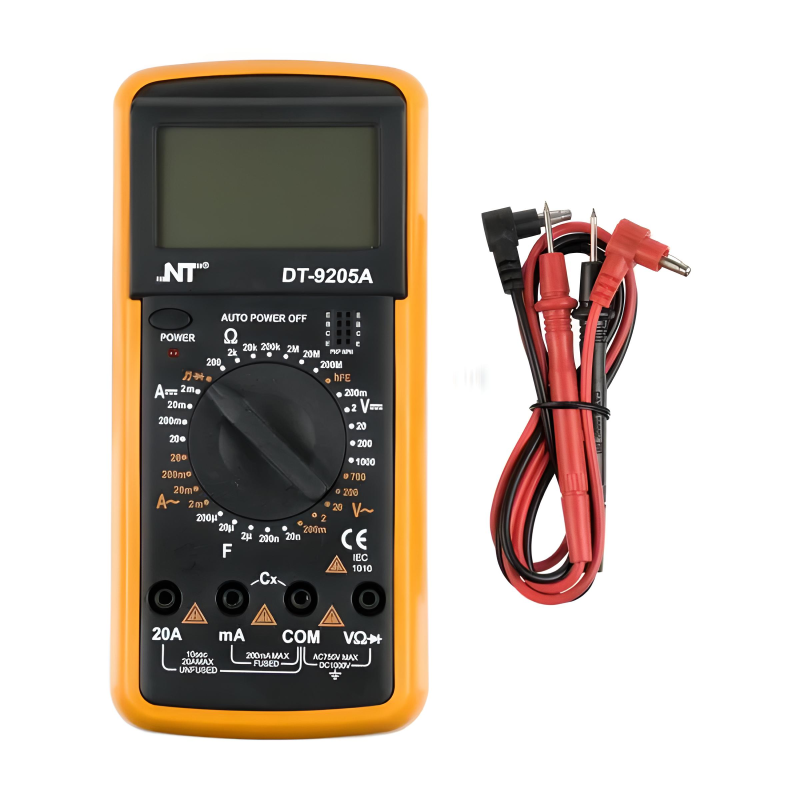 Тестер 9205 A VC, 195*90*50мм, пластиковий футляр, A, V, R, тест діодів, зумер, продзвонювання