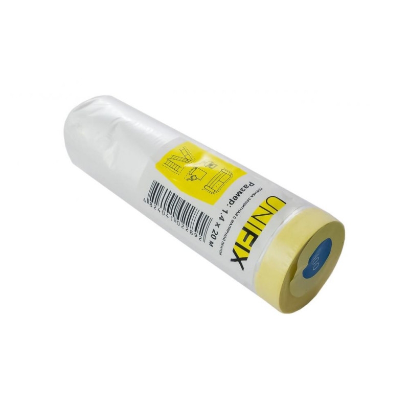 Плівка захисна з малярською стрічкою UNIFIX 1400мм * 20м