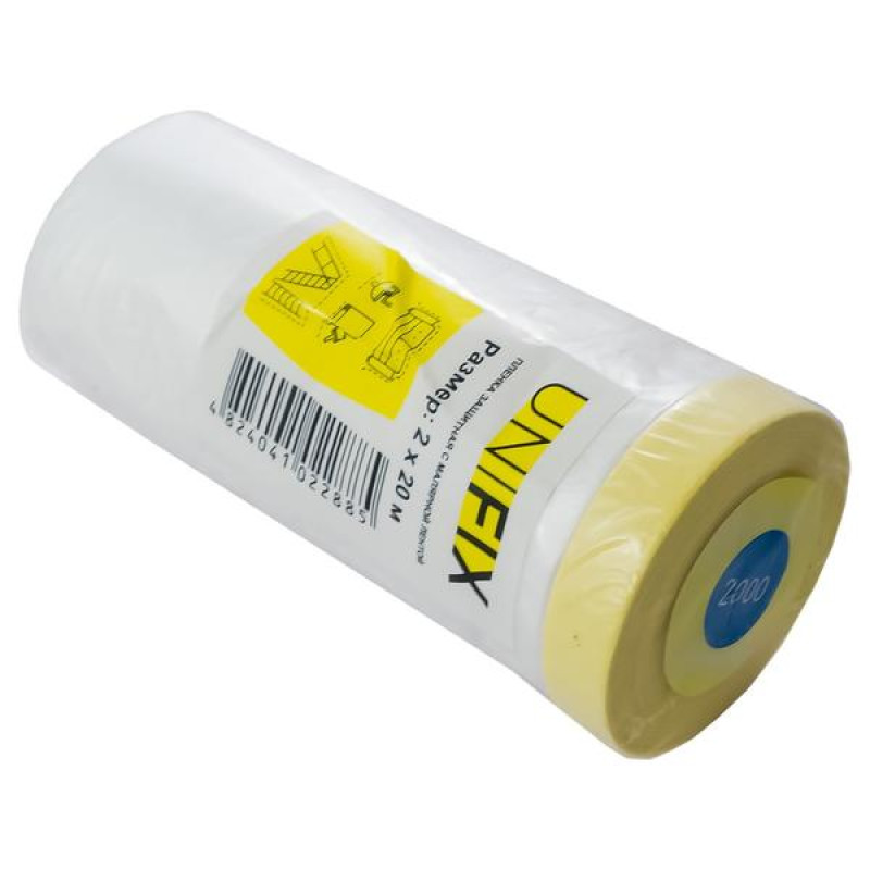 Плівка захисна з малярською стрічкою UNIFIX 2000мм * 20м