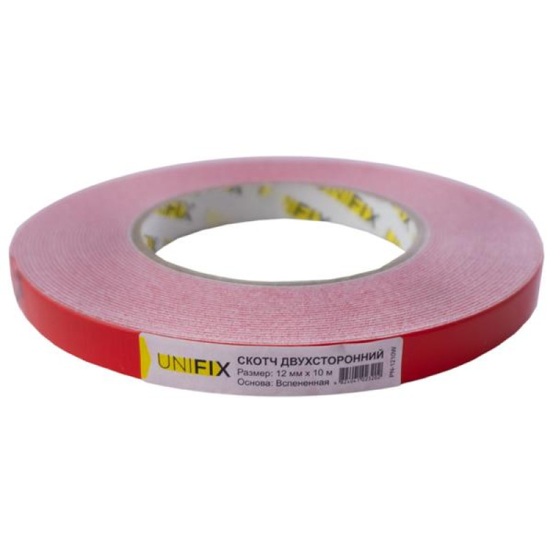 Скотч двосторонній на спіненій основі 12мм*10м (білий)