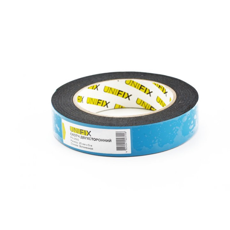 Скотч двосторонній на спіненій основі 25мм*5м (чорний)