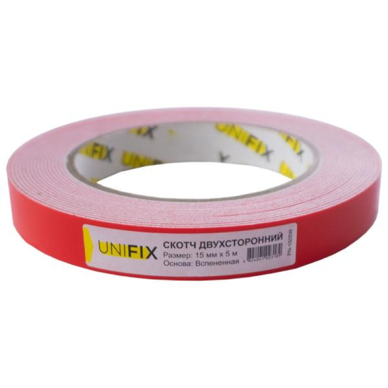 Скотч двосторонній на спіненій основі 15мм*5м (білий)