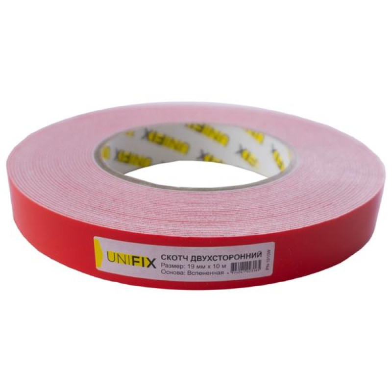 Скотч двосторонній на спіненій основі 19мм*10м (білий)