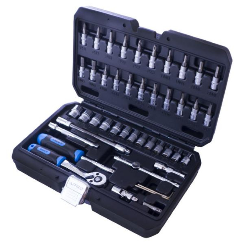 Набір насадок 90Т CrV Apro ¼ 46 шт (APRO)