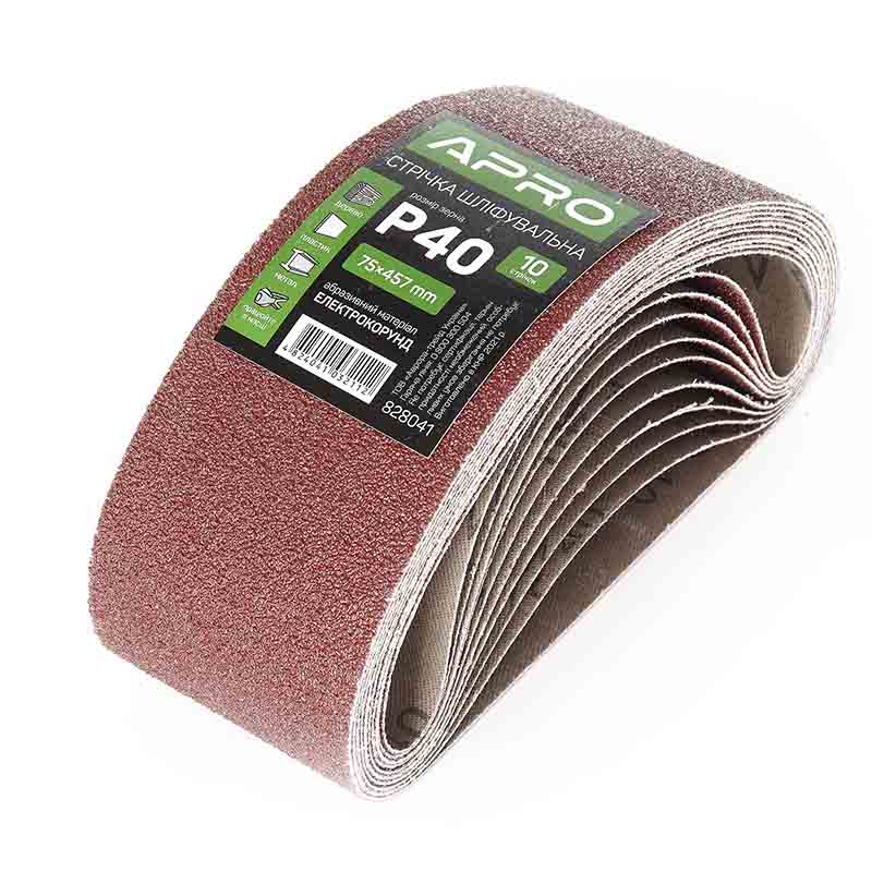 Стрічка шліфувальна нескінченна 75×457мм  P40 (10шт.)