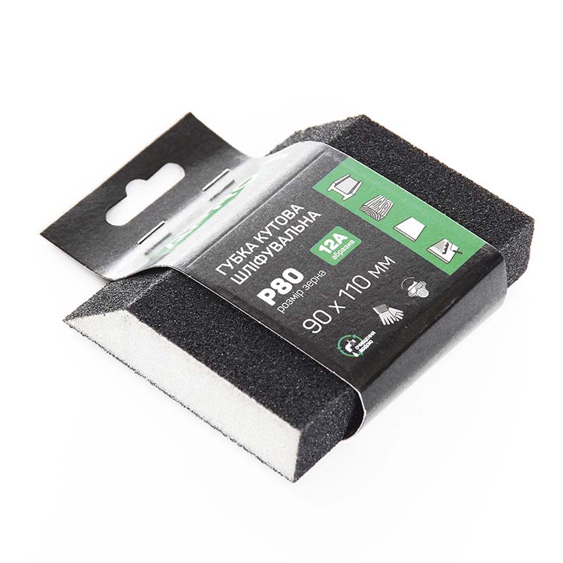 Губка шліфувальна чотиристороння кутова  P80