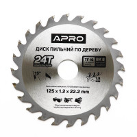 Диск пильний по дереву 125х22.2х24Т (APRO)
