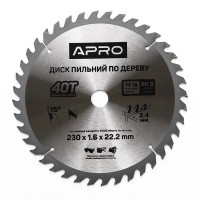 Диск пильний по дереву 230х22,2х40T (APRO)