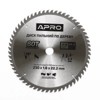 Диск пильний по дереву 230х22,2х60T (APRO)