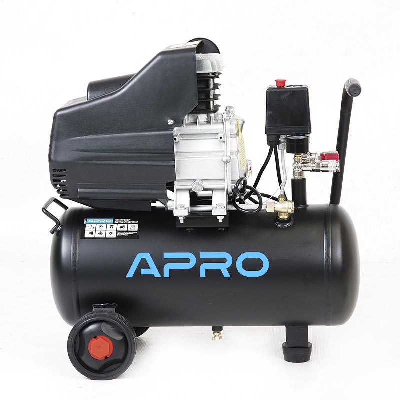 Компресор одноциліндровий 1.5кВт 205л / хв 8бар 24л (2 крана) (APRO)