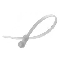 Хомут нейлоновий з кільцем 5x200 білий Універсальний (APRO, Туреччина) (пач. - 100шт)