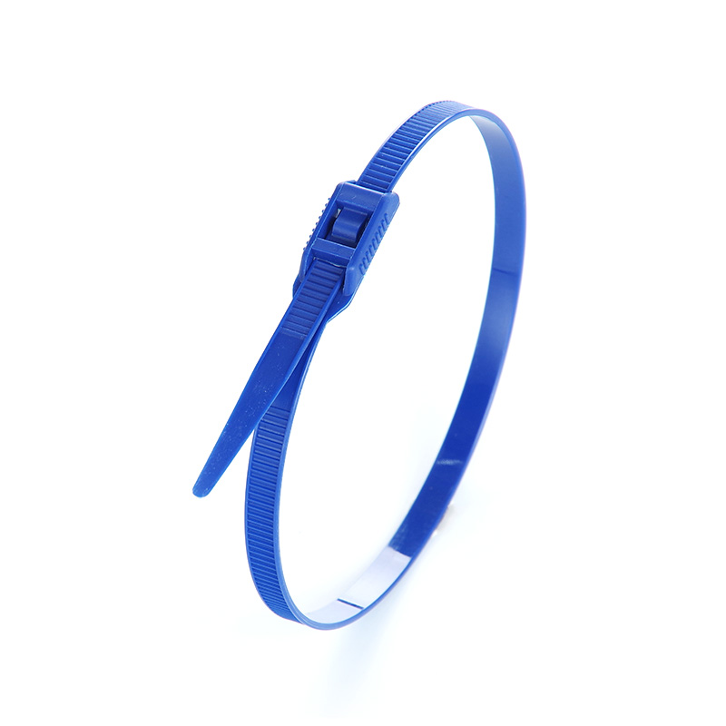 Хомут нейлоновий з низьким профілем замку 8 * 400 синій (пач. 100шт) (APRO)