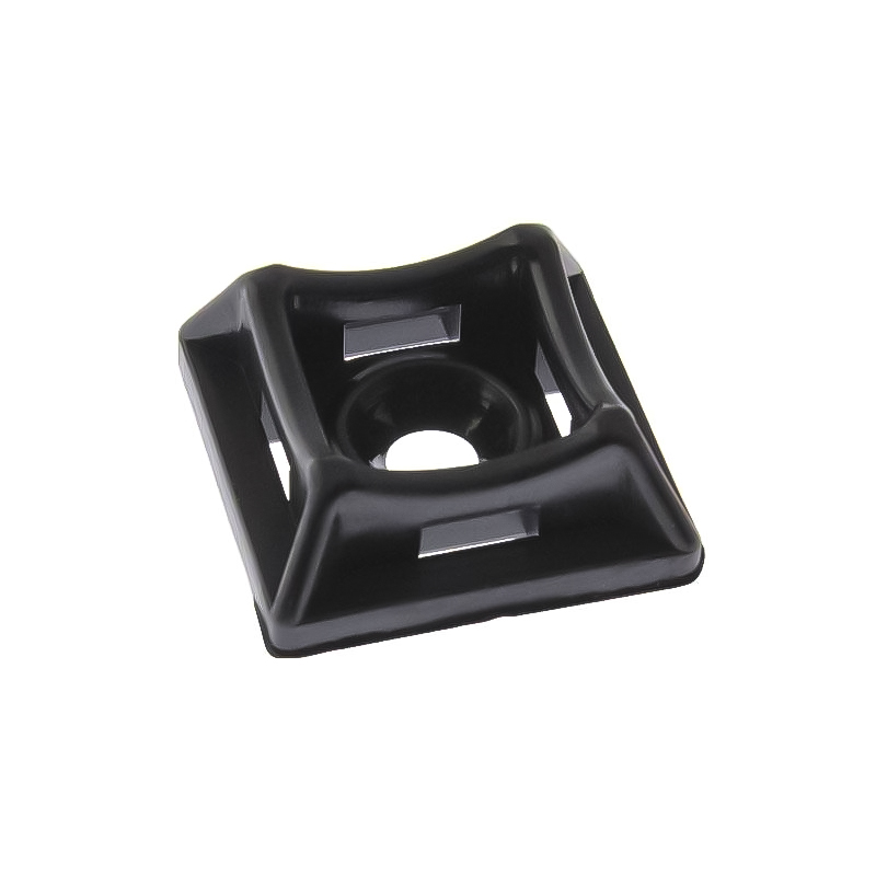 Майданчик універсальний 20х20 з отвором для стяжки шириною до 5мм чорний (пач. 10 шт)