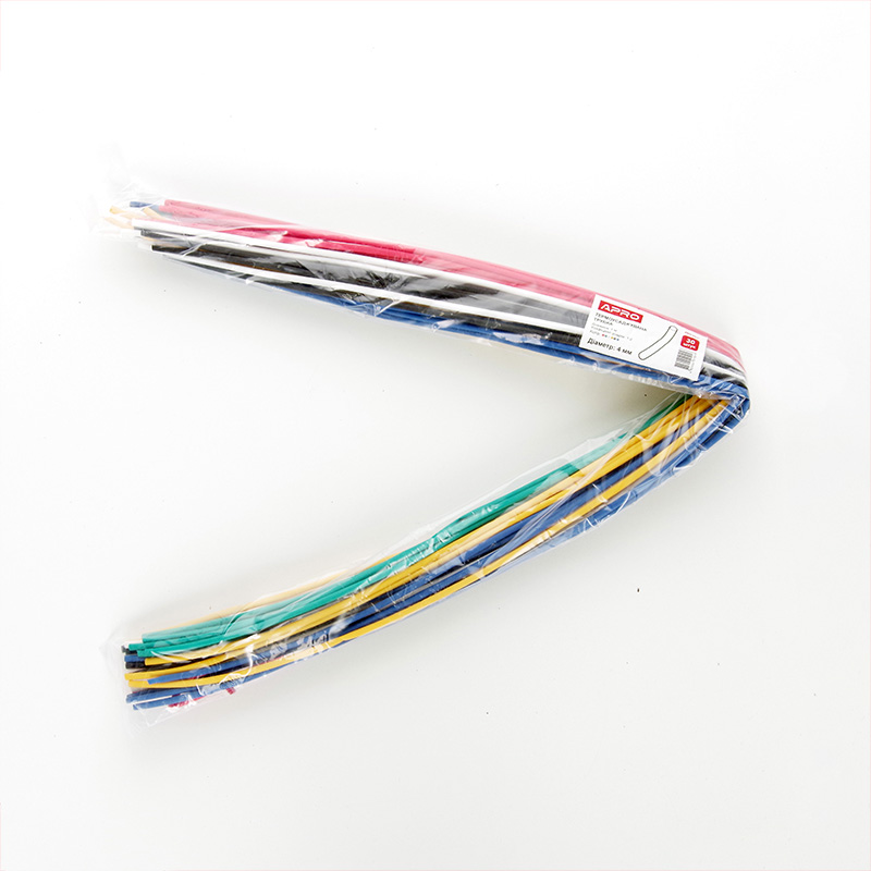 Термоусаджувальна трубка 4мм набір 6 кольорів (APRO, Туреччина)