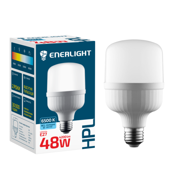 Лампа світлодіодна ENERLIGHT HPL 48Вт 6500K E27