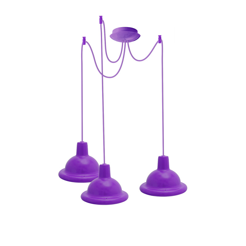 Світильник ERKA 1303-323, стельовий, 3*60W, 2м, фіолетовий, Е27