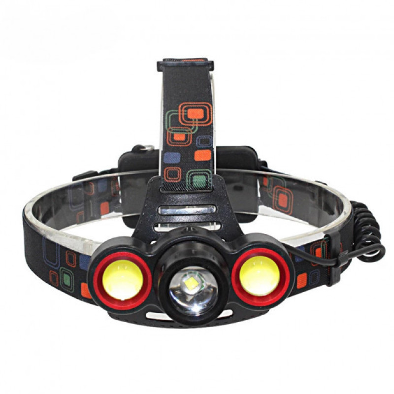 Ліхтар 108 на лоб T6+2COB POLICE DIMMER, 4 режима, Li-ion акк.