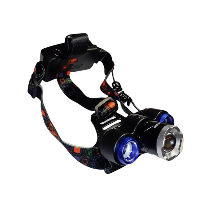 Ліхтар 109 на лоб T6+2COB POLICE DIMMER, 4 режима, Li-ion акк.