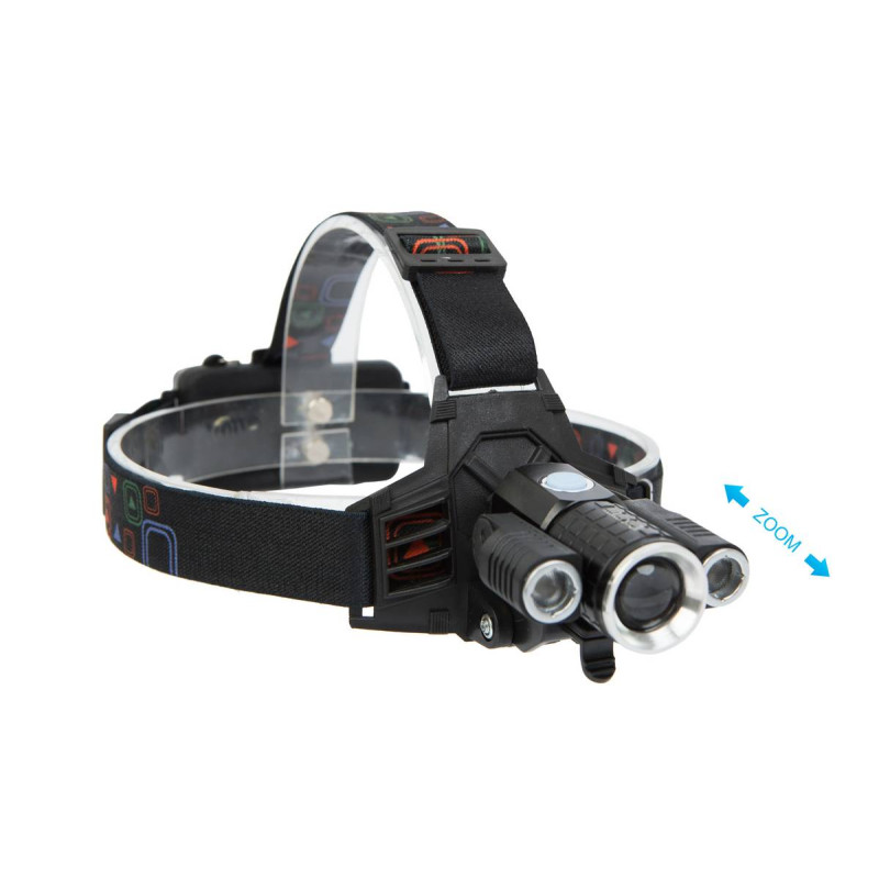 Ліхтар 115 на лоб T6+2XPE POLICE DIMMER, 4 режима, Li-ion акк.