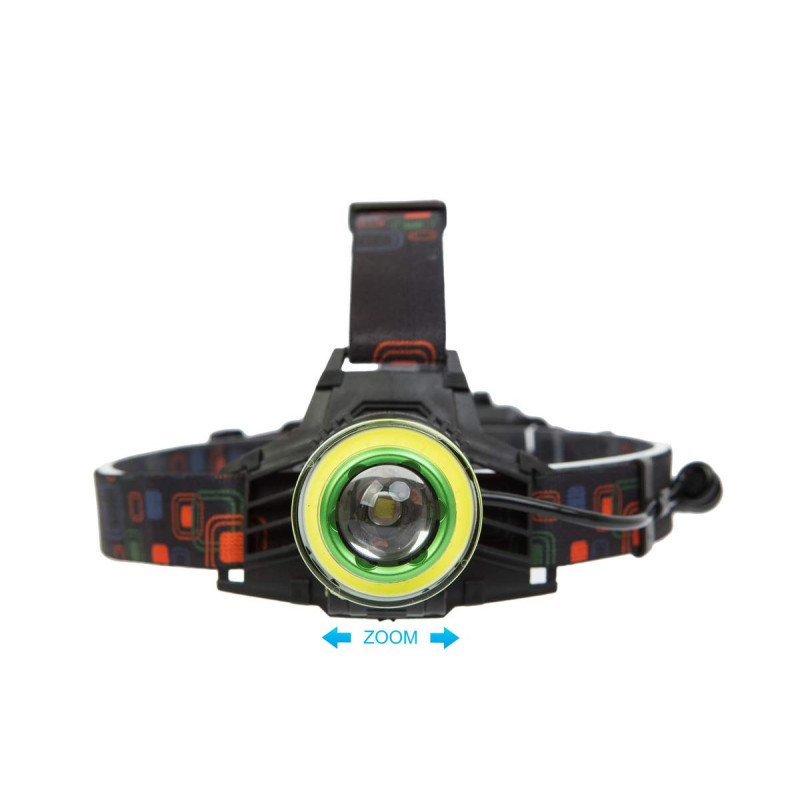 Ліхтар 120 на лоб T6+COB POLICE DIMMER, 3 режима, Li-ion акк.