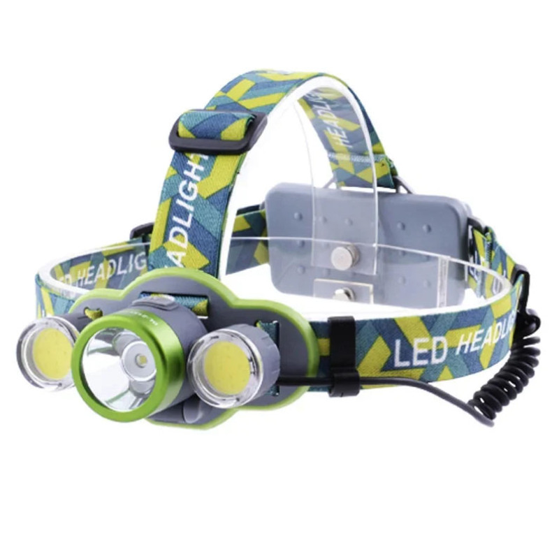 Ліхтар 125(382) на лоб POLICE МОНОкрист+2COB, 5 режимів, 2 Li-ion акк. шнур USB, коробка