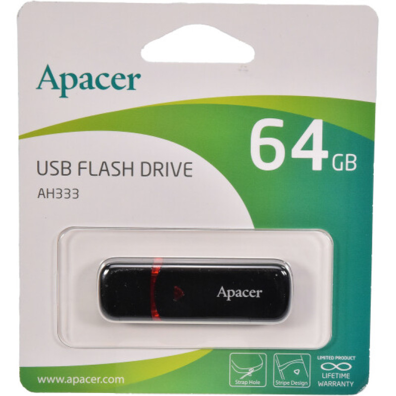 Флешка USB Apacer AH333 64Gb Black
