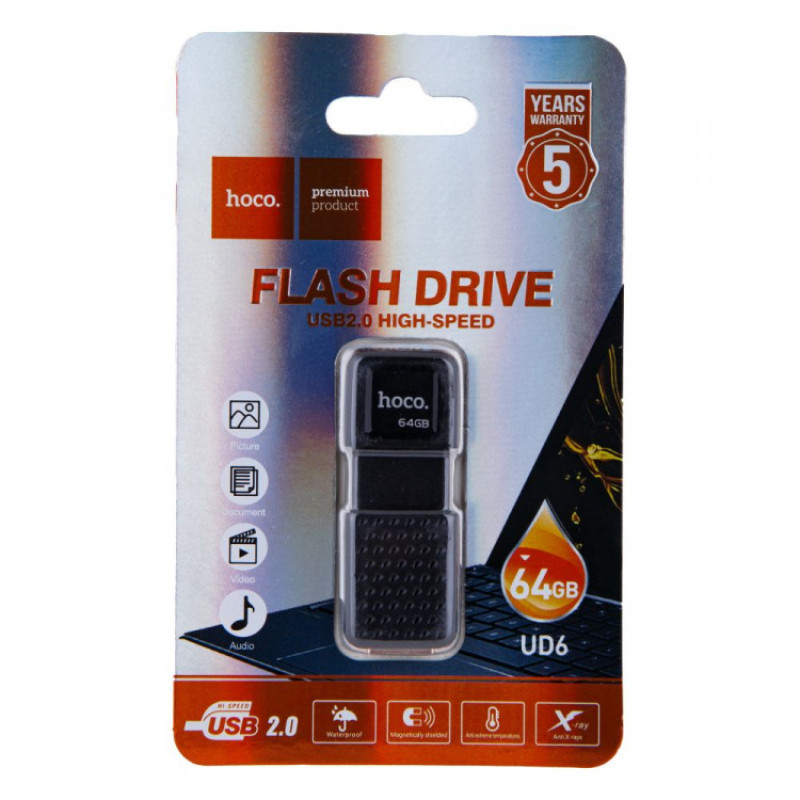 Флешка USB HOCO UD6 Intelligent U disk 64Gb matte black