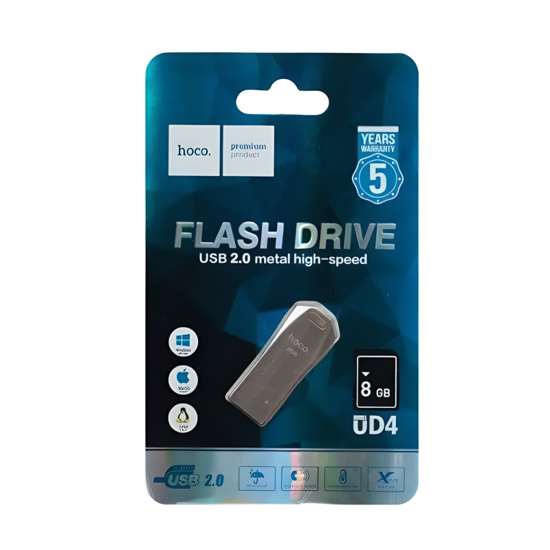 Флешка USB HOCO UD4 Intelligent high speed  8Gb silver