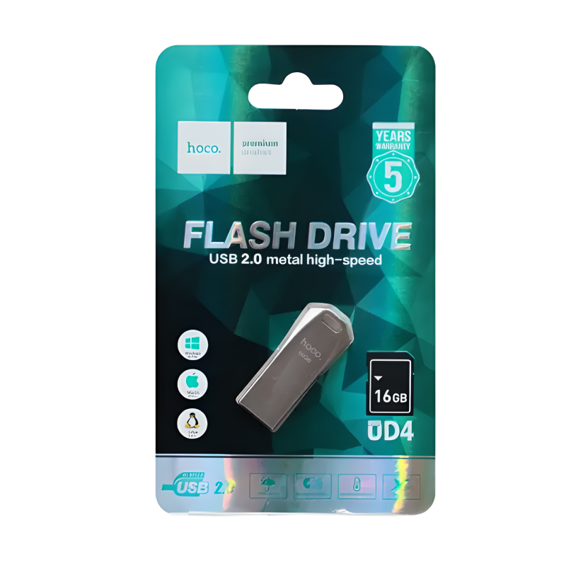 Флешка USB HOCO UD4 Intelligent high speed  16Gb silver