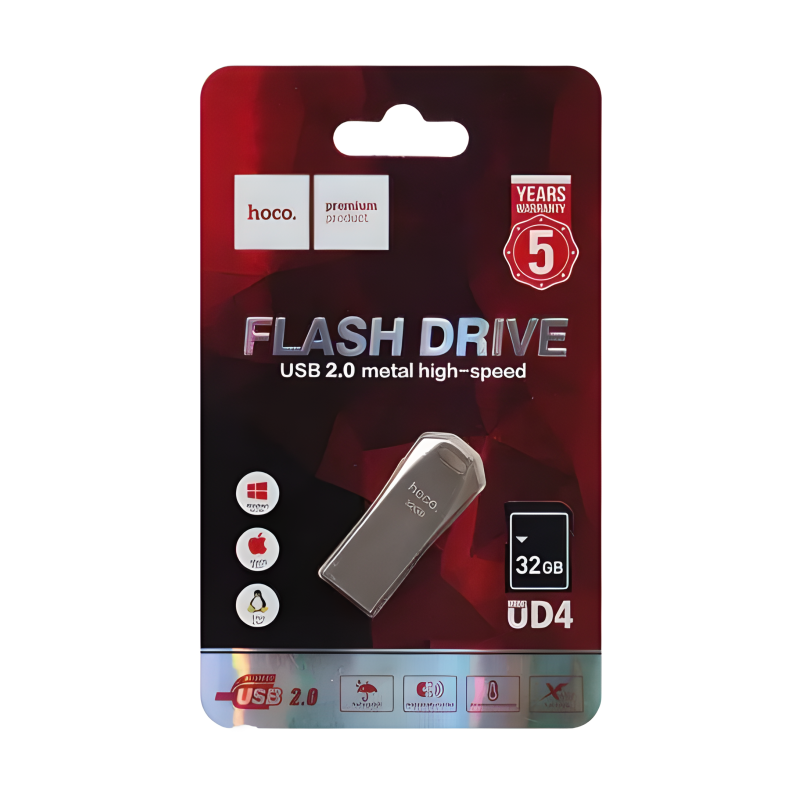 Флешка USB HOCO UD4 Intelligent high speed  32Gb silver