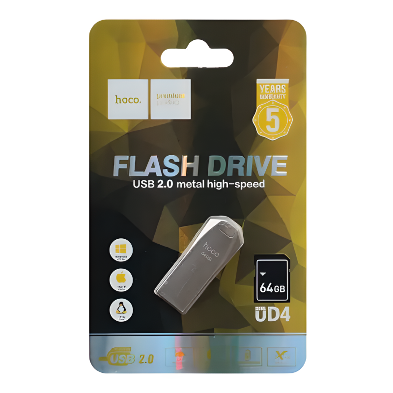 Флешка USB HOCO UD4 Intelligent high speed  64Gb silver