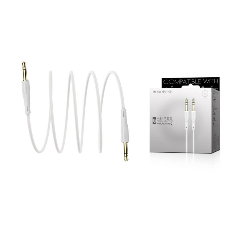 AUX-Кабель BOROFONE BL1 Audiolink 3.5mm/1m white
