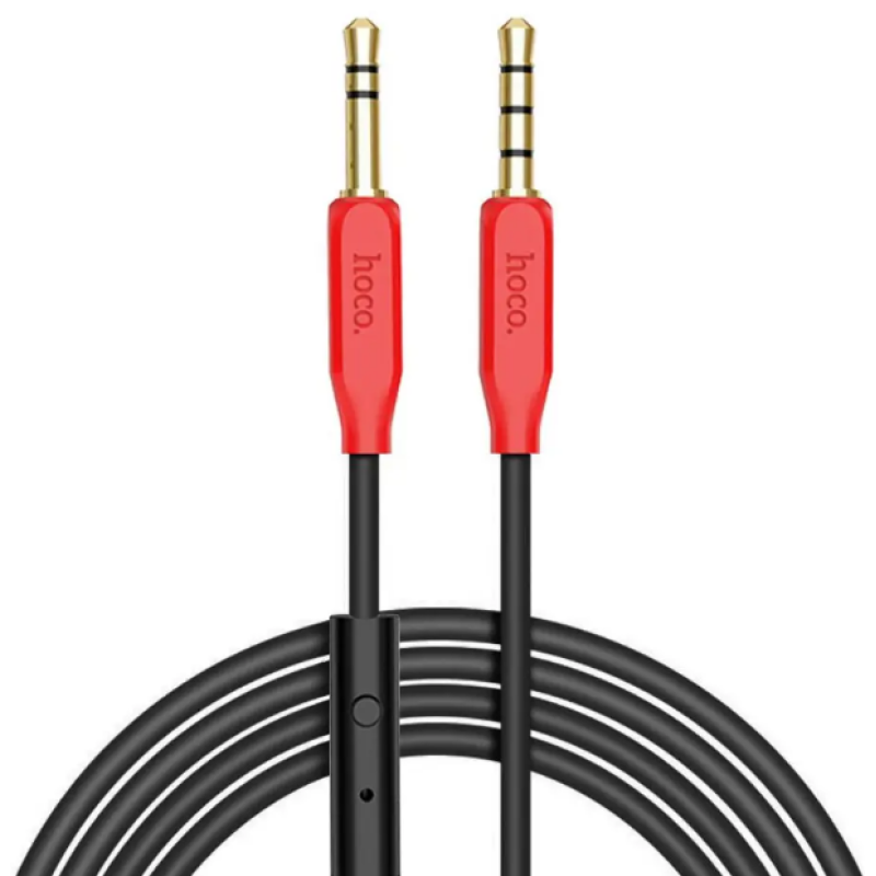 AUX-кабель НОСО UPA12 AUX+Microphone 1m. Black