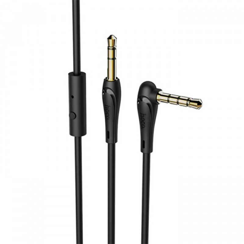 AUX-кабель НОСО UPA15 Audio cable(with mic) 1m. Black
