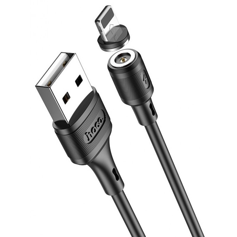 Кабель HOCO X52 Sereno magnetic charging cable for Lightning 2A/1m. Black