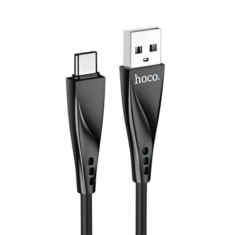 Кабель HOCO DU16  Silica gel charging data cable for Type-C/2A/1m. Black