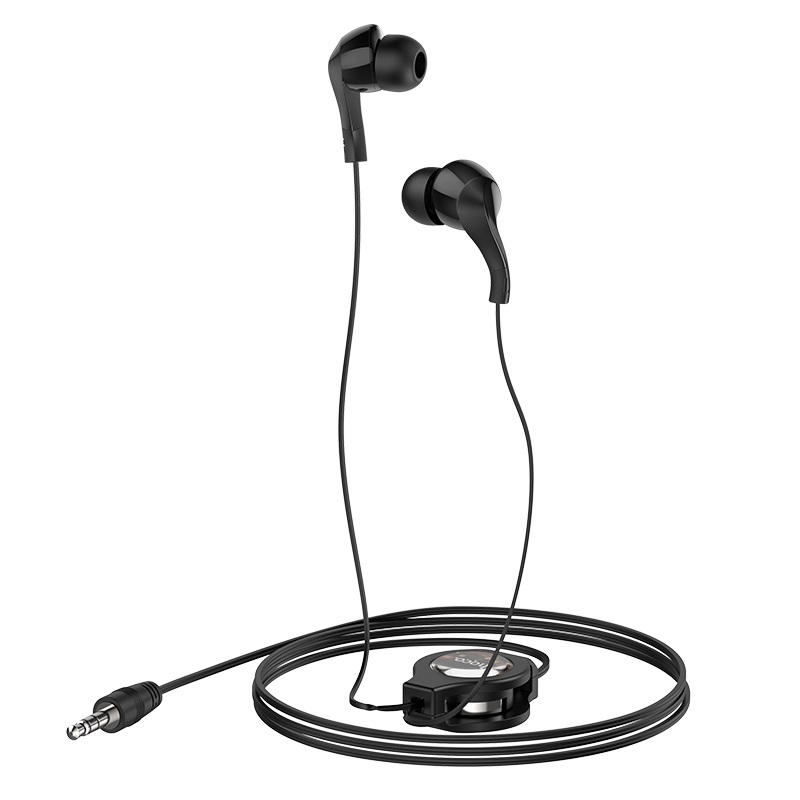Наушники HOCO M68 Easy clip Telescopic earphones Black