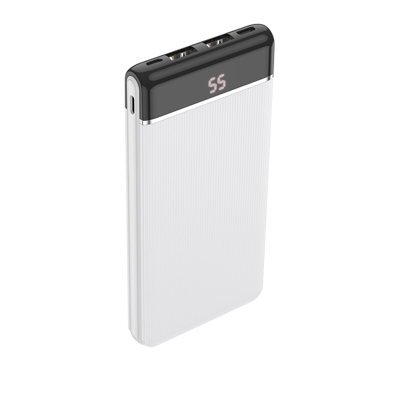 Power Bank Hoco J59 Famous Micro+iP+Type-C/10.000mAh/LCD White