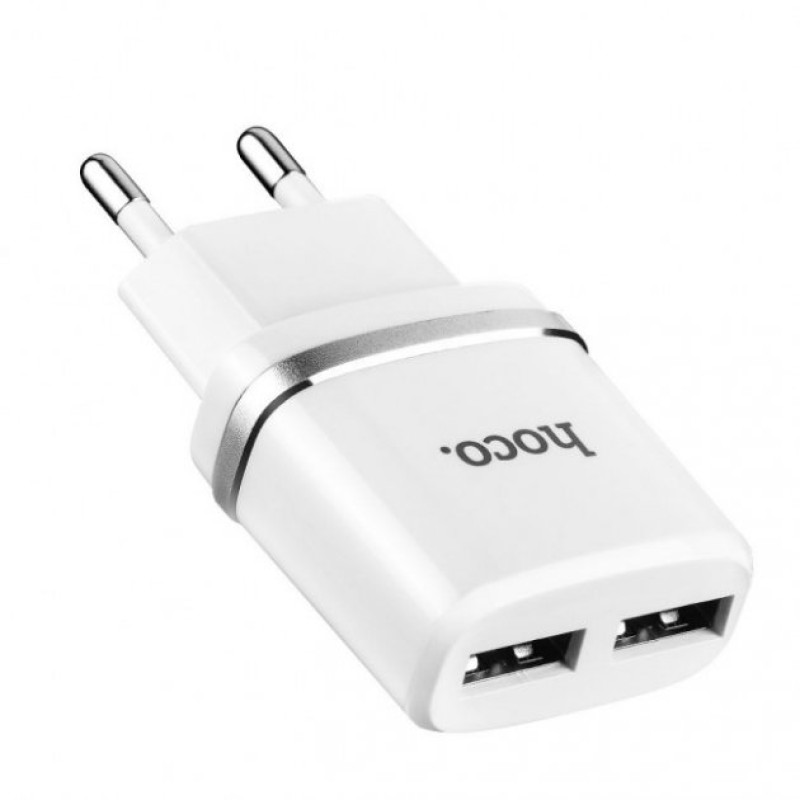 Мережевий зарядний пристрій HOCO C12 Smart 2USB/2,4A White