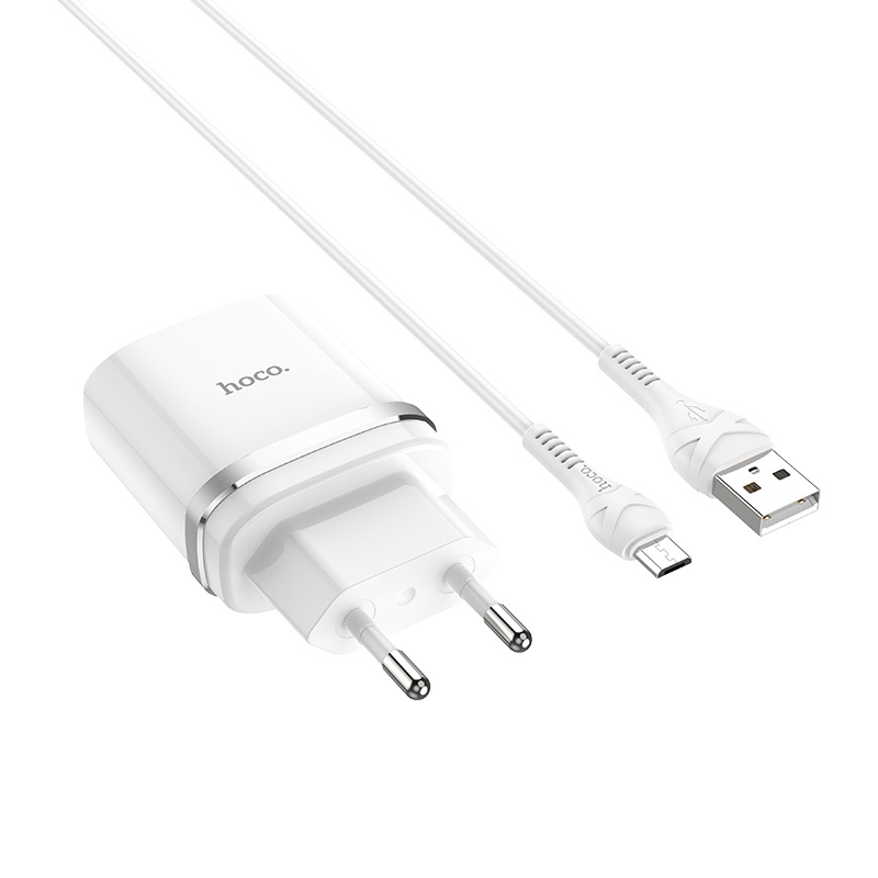 Мережевий зарядний пристрій HOCO C12Q Smart 1USB/3A/18W/QC3.0/Cable-Micro White